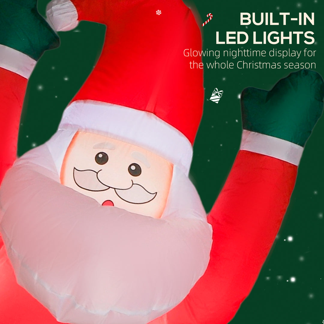 MCL 7FT Hanging Christmas Inflatable Santa with Dog, Christmas Blow Up Decoration with Built-in LED Lights for Garden, Indoor Outdoor Home Decor
