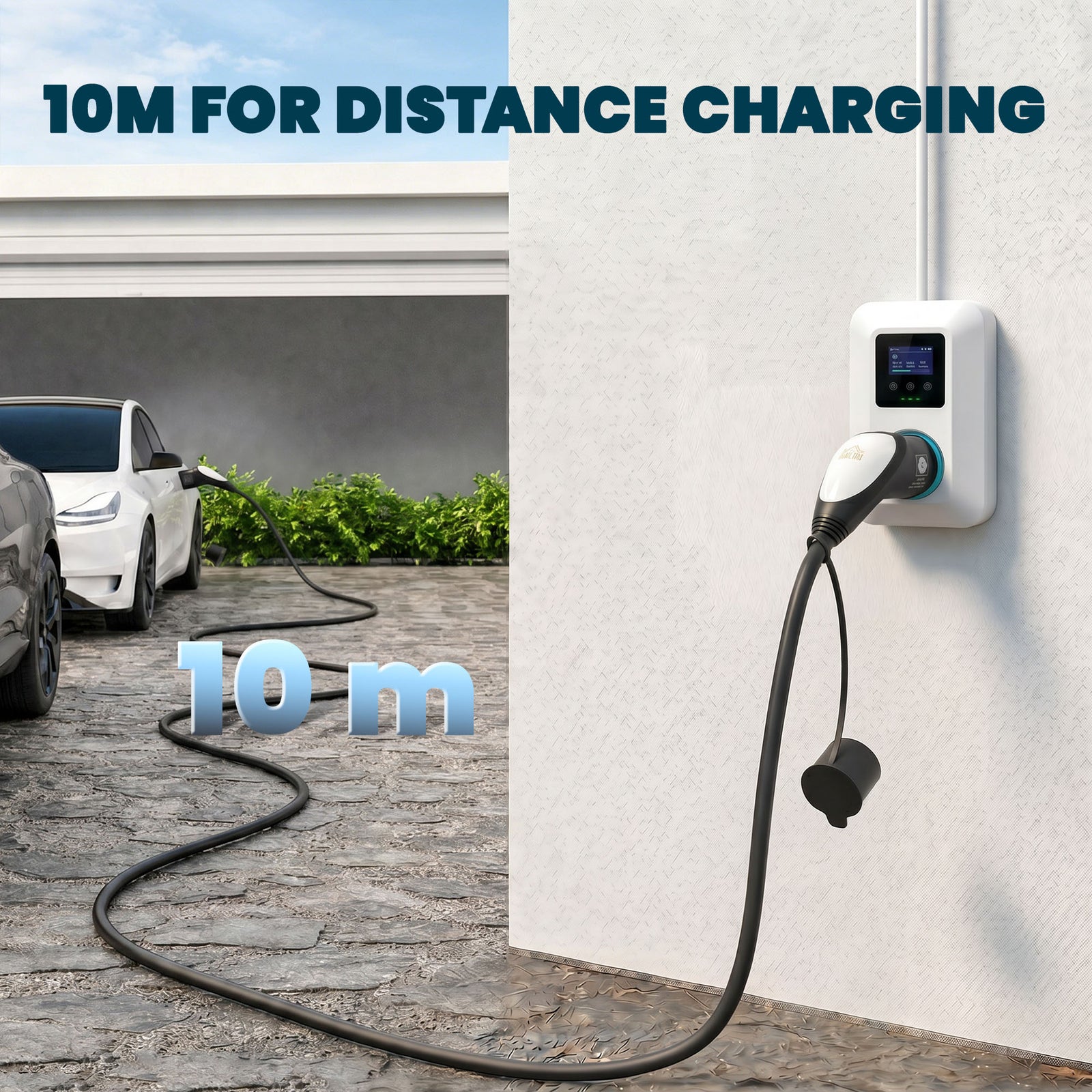 Type 2 EV Charging Cable, 7kW, 32A, Mode 3, 1-Phase, 10m Type 2 to Typ