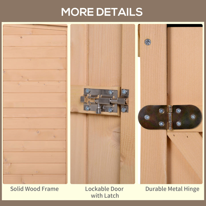 Wooden Small Shed, Garden Storage Shed with Shelves and Bolt Latch, 75L x 56W x115H cm, Natural