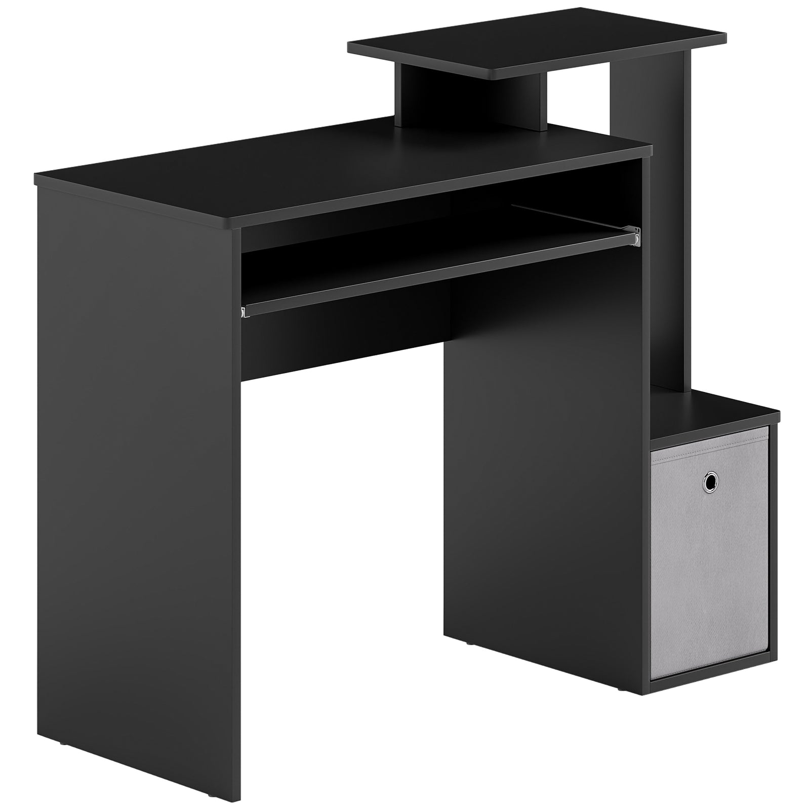 Computer Desk with Sliding Keyboard Tray Storage Drawer Shelf Home Office Workstation Black