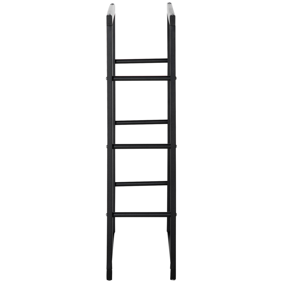 Metal Firewood Log Holder Tall Firewood Rack Indoor Outdoor Fireplace Wood Storage Shelf with Side Rails, Rust-Resistant, Black, 60W x 25D x 100H cm