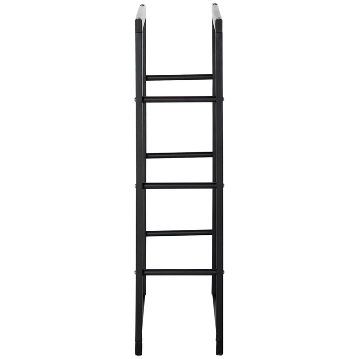 Metal Firewood Log Holder Tall Firewood Rack Indoor Outdoor Fireplace Wood Storage Shelf with Side Rails, Rust-Resistant, Black, 60W x 25D x 100H cm