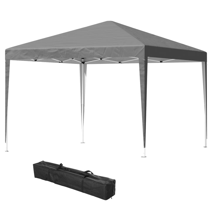 Outsunny 3 x 3 m Garden Pop Up Gazebo Marquee Party Tent Wedding Canopy, Height Adjustable with Carrying Bag, Grey | Aosom UK