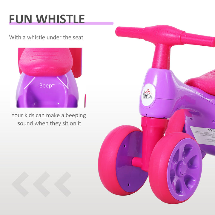 Baby Balance Bike Toddler Training Walker Smooth Rubber Wheels Ride on Toy Storage Bin Gift for Boys Girls Violet Fuchsia