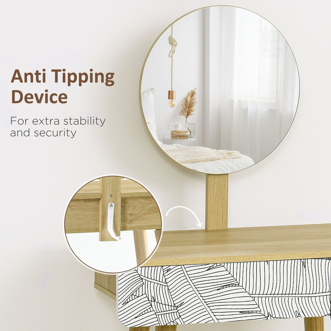 MCL Dressing Table with Drawer and Mirror height adjustable Wooden Oak Color  Bedroom Dressing Room Elegant and Durable