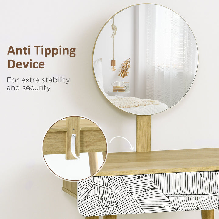 MCL Dressing Table with Drawer and Mirror height adjustable Wooden Oak Color  Bedroom Dressing Room Elegant and Durable