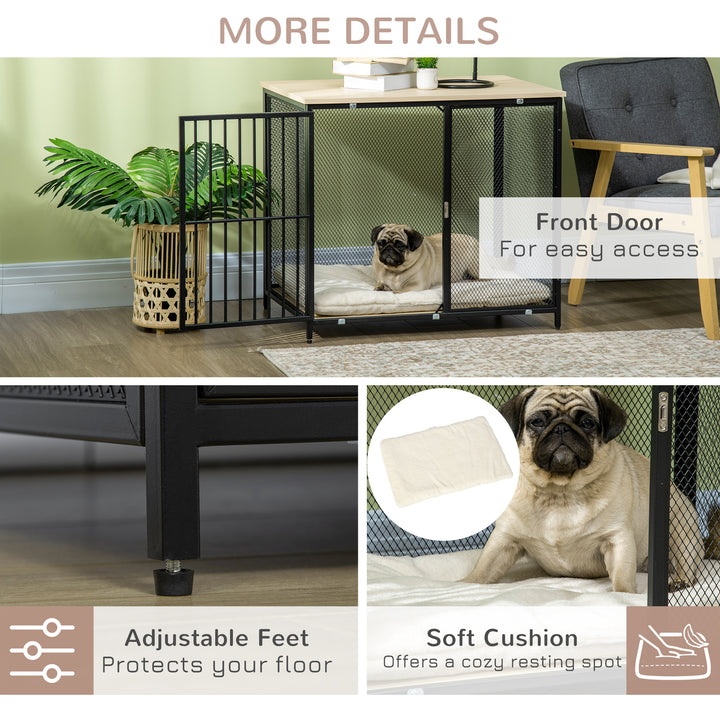 Dog Cage Side Table, with Cushion, for Small and Medium Dogs