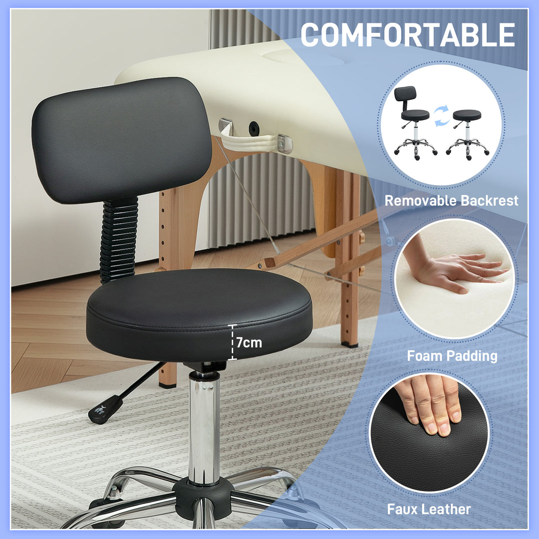 360° Swivel Seat Salon Stool - Black