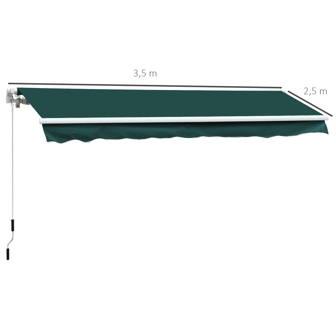 Outsunny 3.5 x 2.5 m Garden Patio Manual Awning Canopy Sun Shade Shelter with Winding Handle