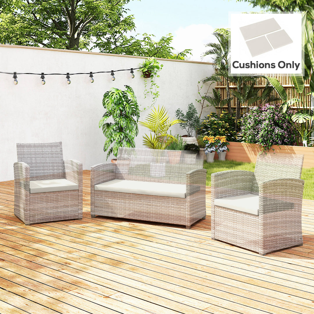 Outdoor Seat Cushion Pads for Rattan Furniture, 3 PCs Garden Furniture
