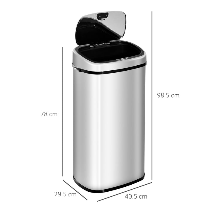 68L Sensor Dustbin Stainless Steel Automatic Kitchen Waste Bin Silver