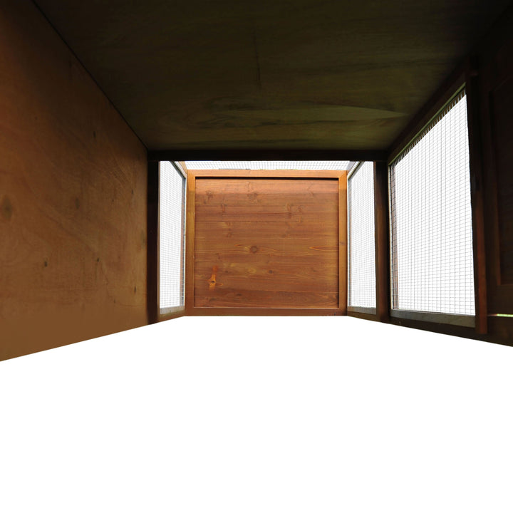 MCL Small Animal Deluxe XXL Fir Wood 2-Tier Guinea Pigs Hutches Natural Wood Tone