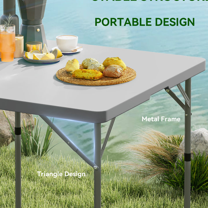 34/74cm Folding Camping Table, with Handle - Grey