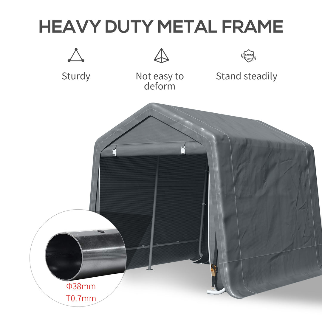 9 X 7.5ft Temporary Outdoor Equipment Shed - Dark Grey