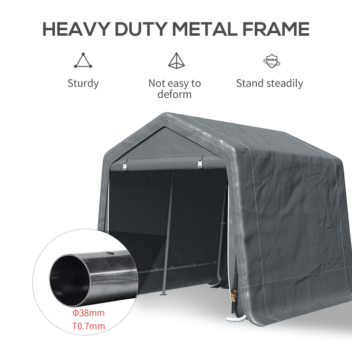9 X 7.5ft Temporary Outdoor Equipment Shed - Dark Grey