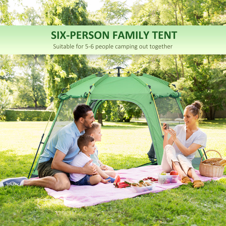 Outsunny 6 Person Pop Up Camping Tent, 2