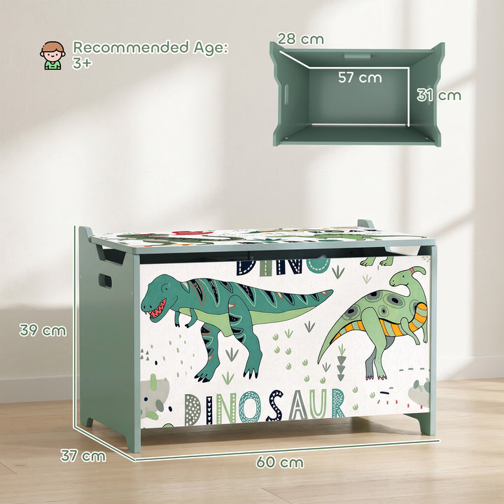 Storage Chest, Wooden Toy Chest with Lid, Flip-Top, Security Hinges - view 3