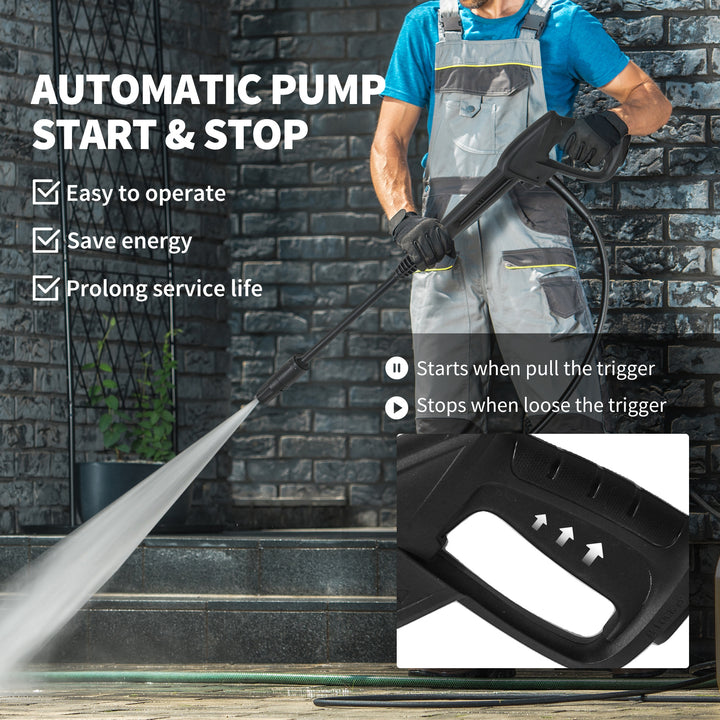 MCL 2200W High Pressure Washer, 170 Bar Pressure, 420 L/h Flow, Portable Electric Power Washer Jet Wash Cleaner with Adjustable Nozzle 6M Hose and Hose Reel for Home Patio Car Driveway