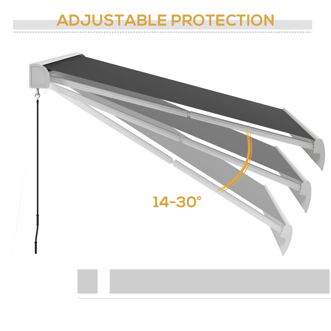 Outsunny 3 x 2.5m Electric Retractable Awning with Remote Controller, Aluminium Frame Sun Canopies for Patio Door Window