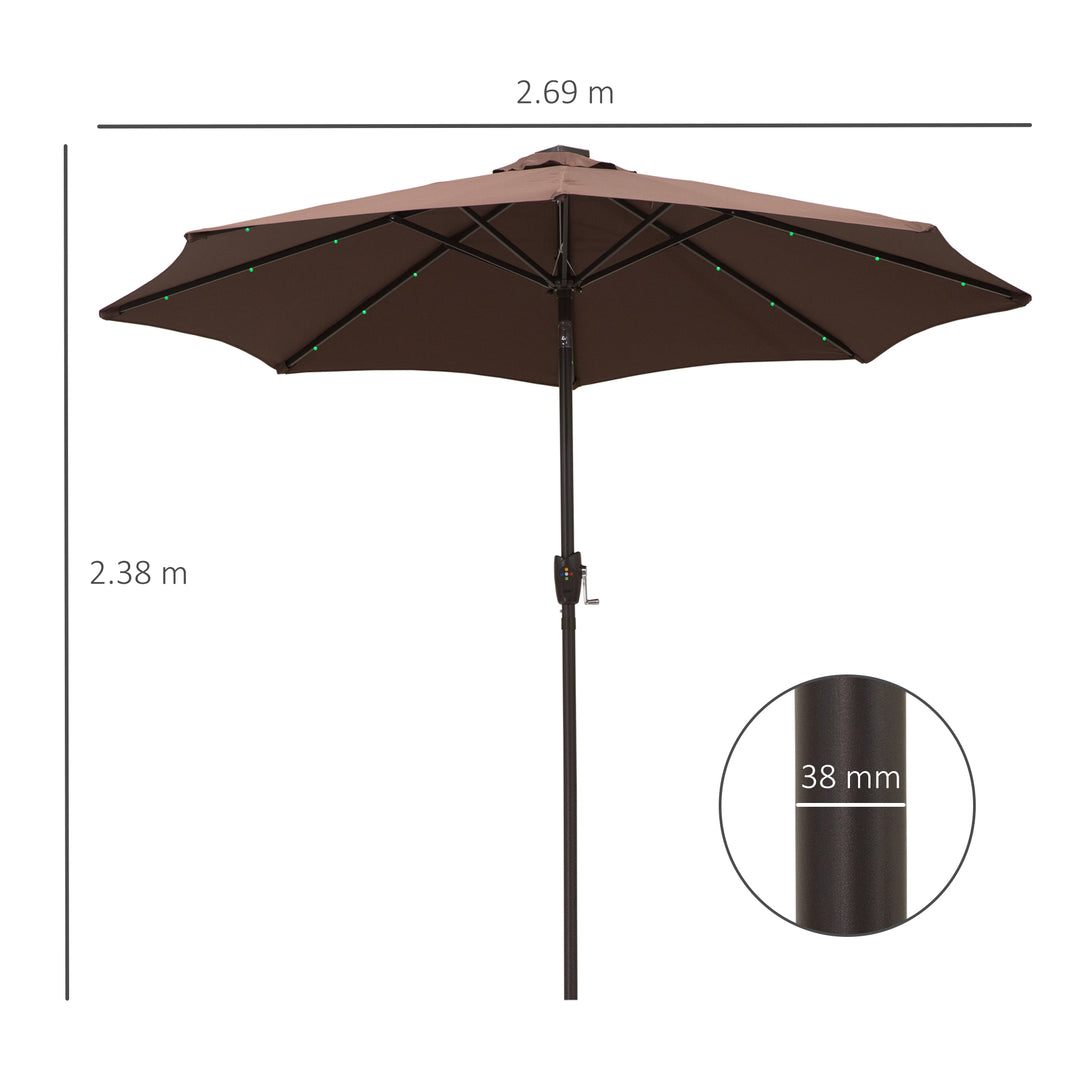 Outsunny Umbrella Parasol 24 Solar LED