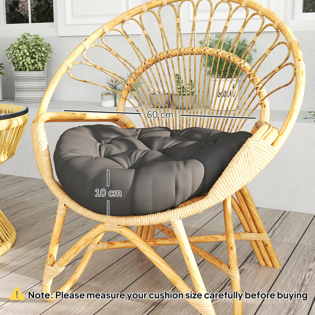 Set of Two Φ60cm Outdoor Cushions - Dark Grey