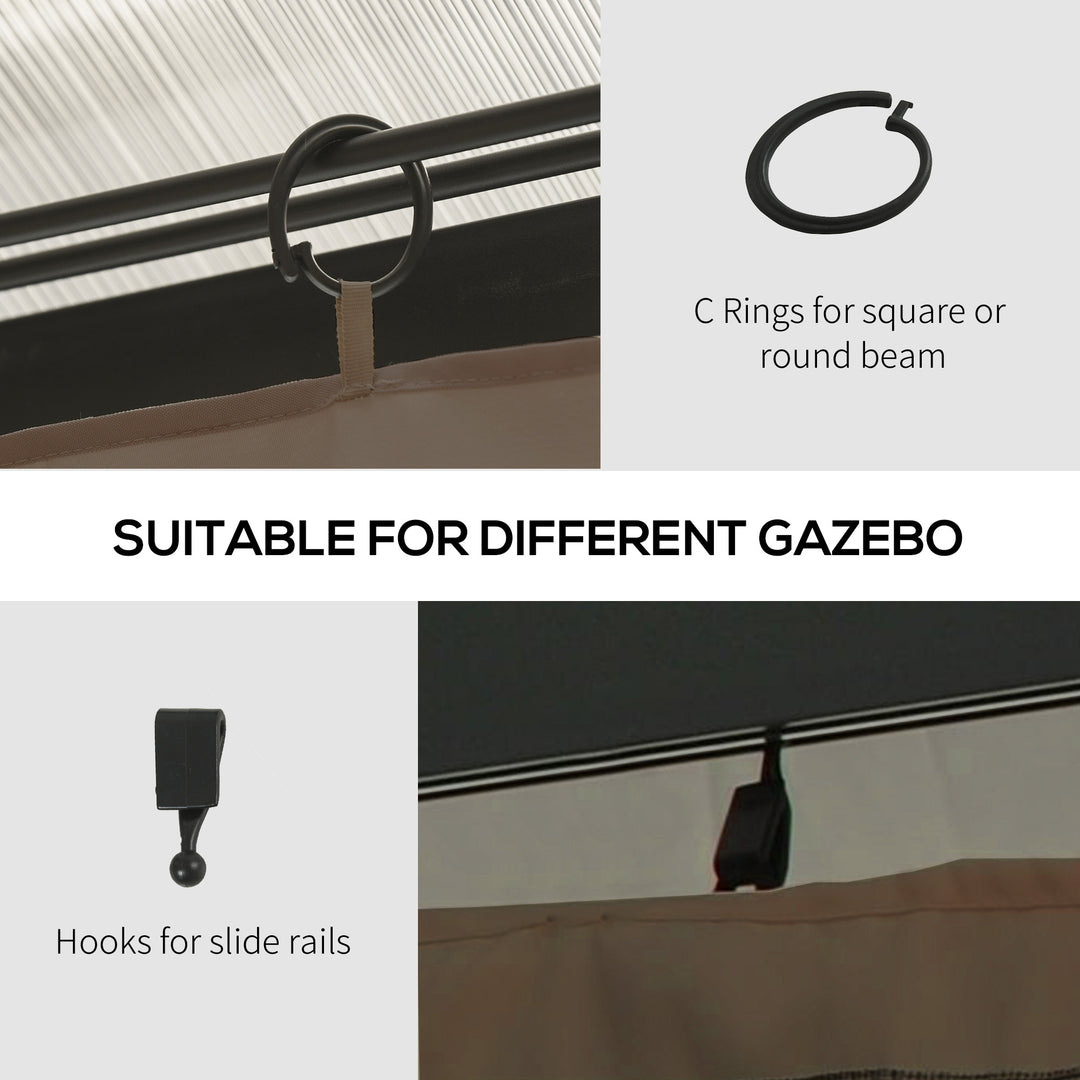 4 Pack Replacement Gazebo Curtains Privacy Panel for Most 3 x 4m Gazeb
