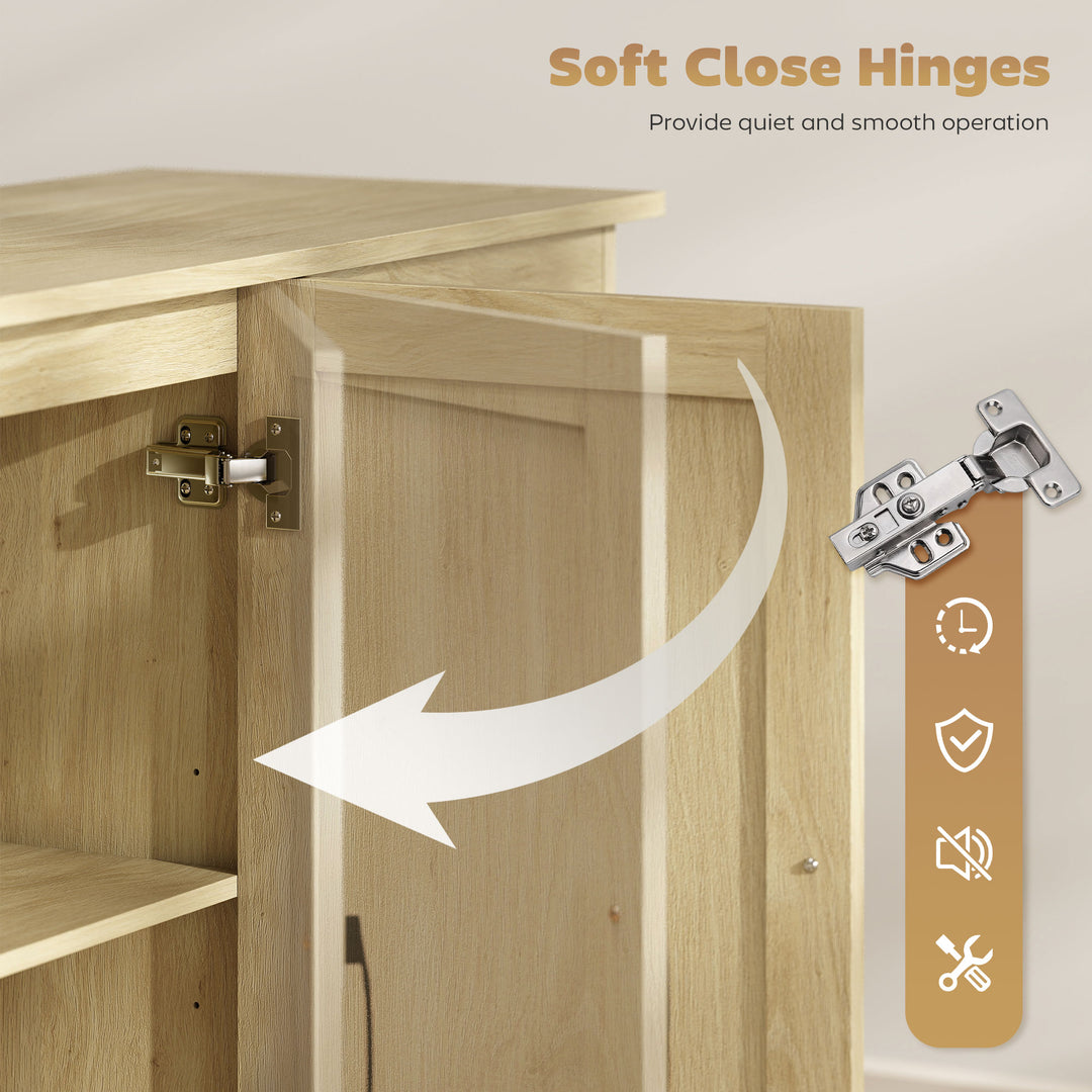 Sideboard with 2 Drawers Modern Storage Cabinet, Kitchen Cupboard with