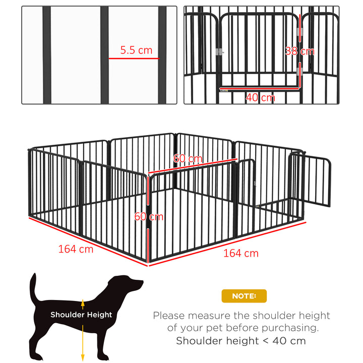 60cm 8 Panels Heavy Duty Dog Pen, Pet Playpen for Indoors, Outdoors, Small Dogs