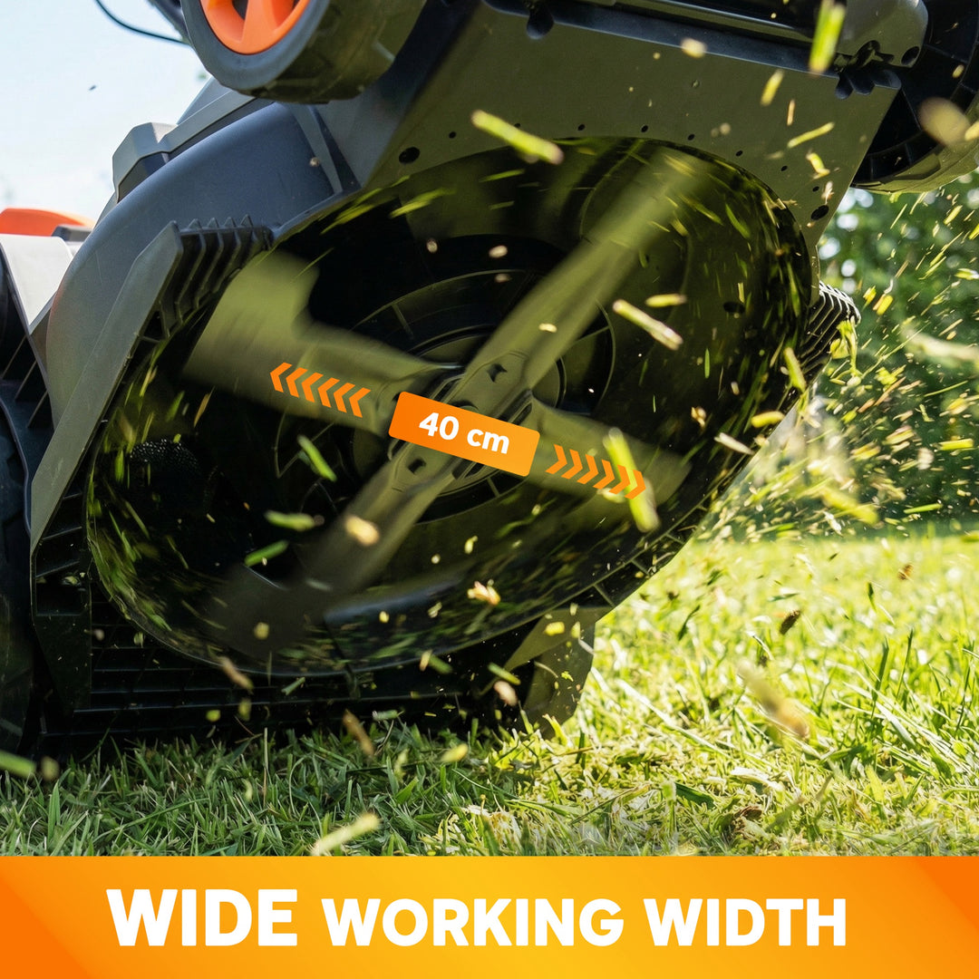 1800W Electric Lawnmower with 40cm Cutting Width, Mulching Feature, 50