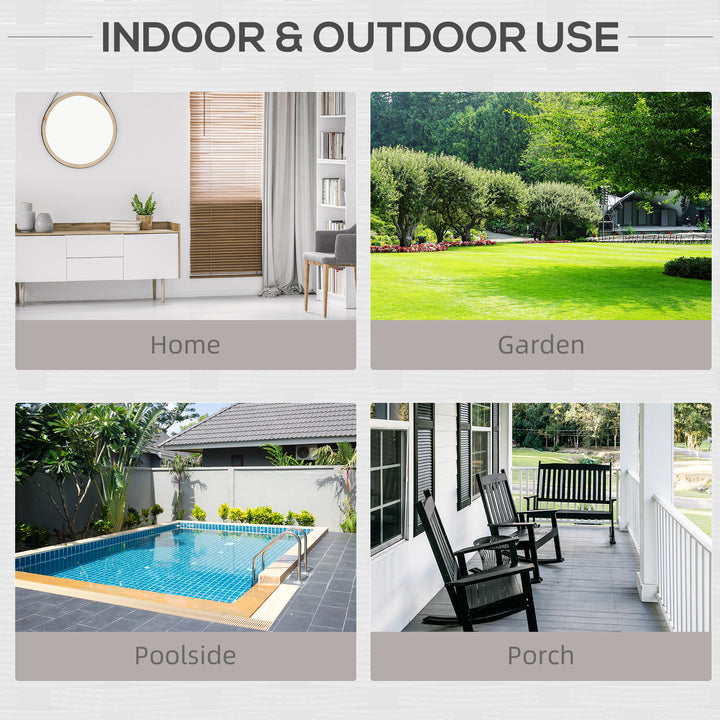 MCL Rattan Garden Armchair 10cm Cushion Outdoor Single Chair with Steel Frame, Grey