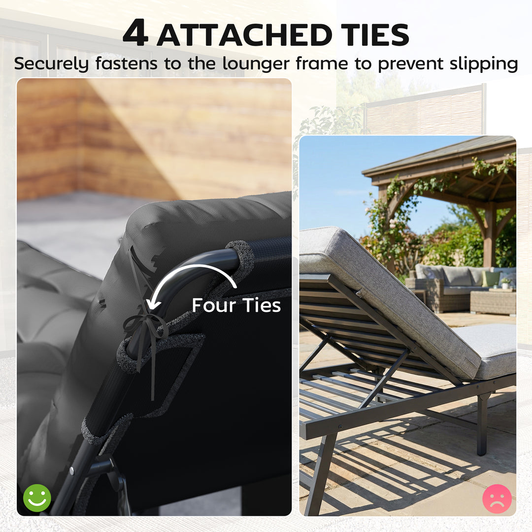 Sun Lounger Cushions Only, Garden Lounge Chair Cushions Set of 2, Sunb