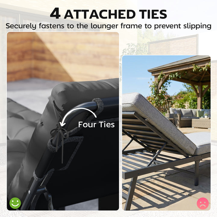 Sun Lounger Cushions Only, Garden Lounge Chair Cushions Set of 2, Sunb