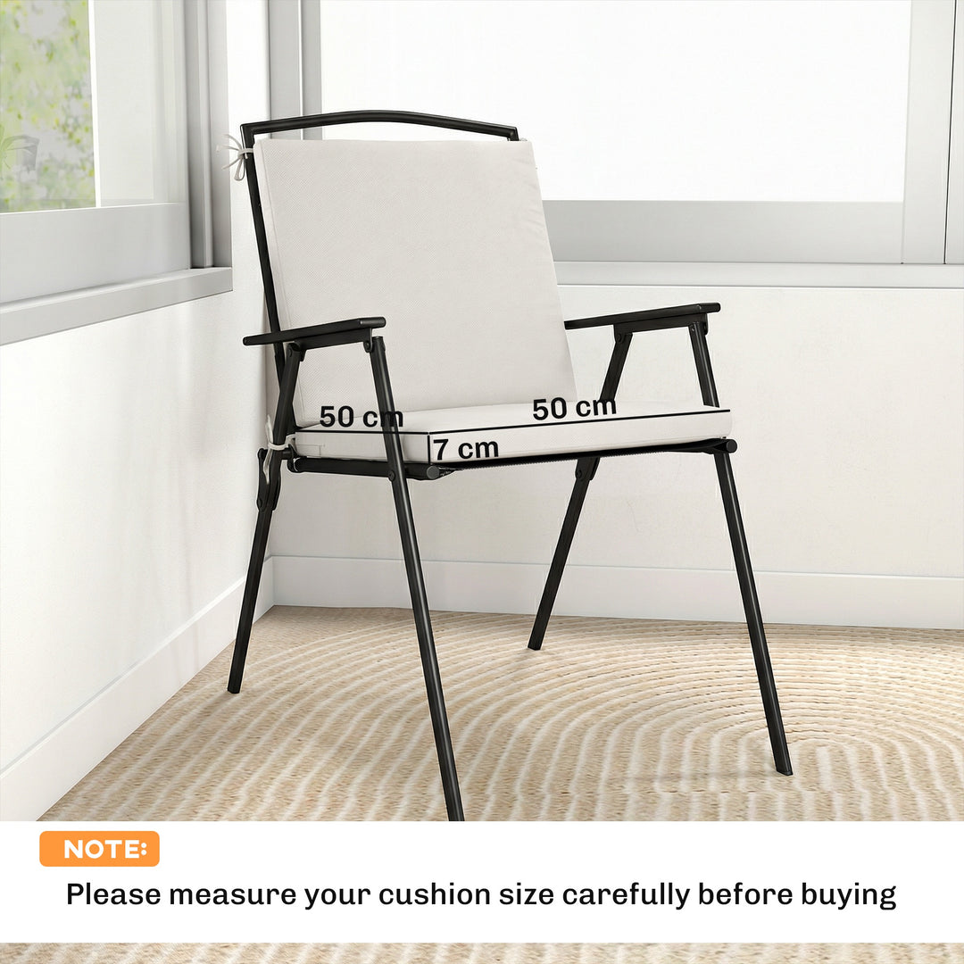 Outdoor Seat Cushions Set of 2 with Ties, Waterproof Garden Seat Pads,