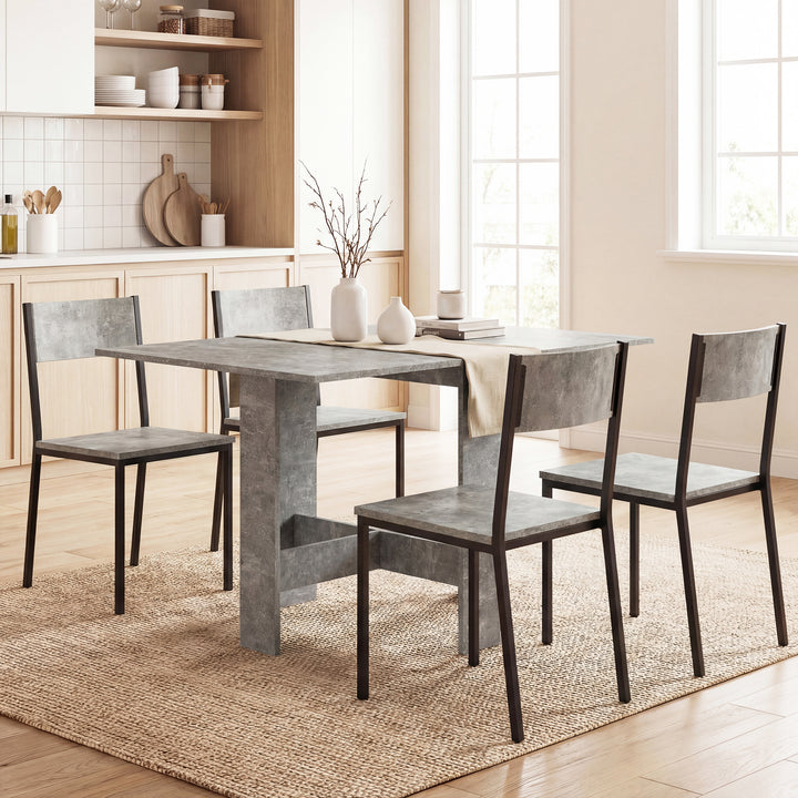 Folding Dining Table, Space-Saving Drop Leaf Kitchen Table for 4-6 Peo
