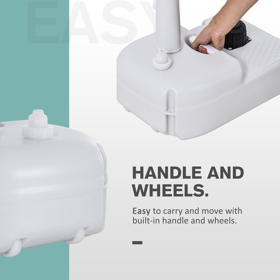 Camping Portable Handwash Sink w/ Towel Holder & Soap Dispenser Rolling Wheels Outdoor Drainage Equipment