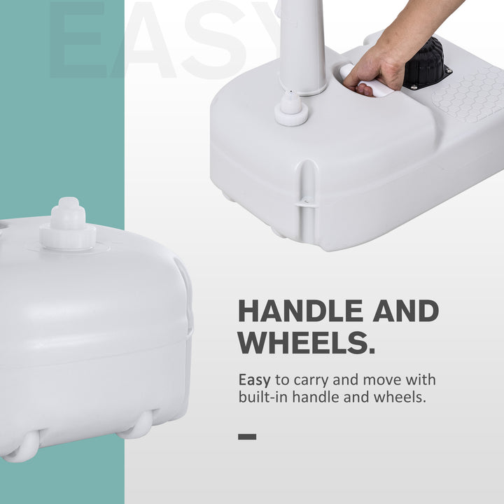 Camping Portable Handwash Sink w/ Towel Holder & Soap Dispenser Rolling Wheels Outdoor Drainage Equipment