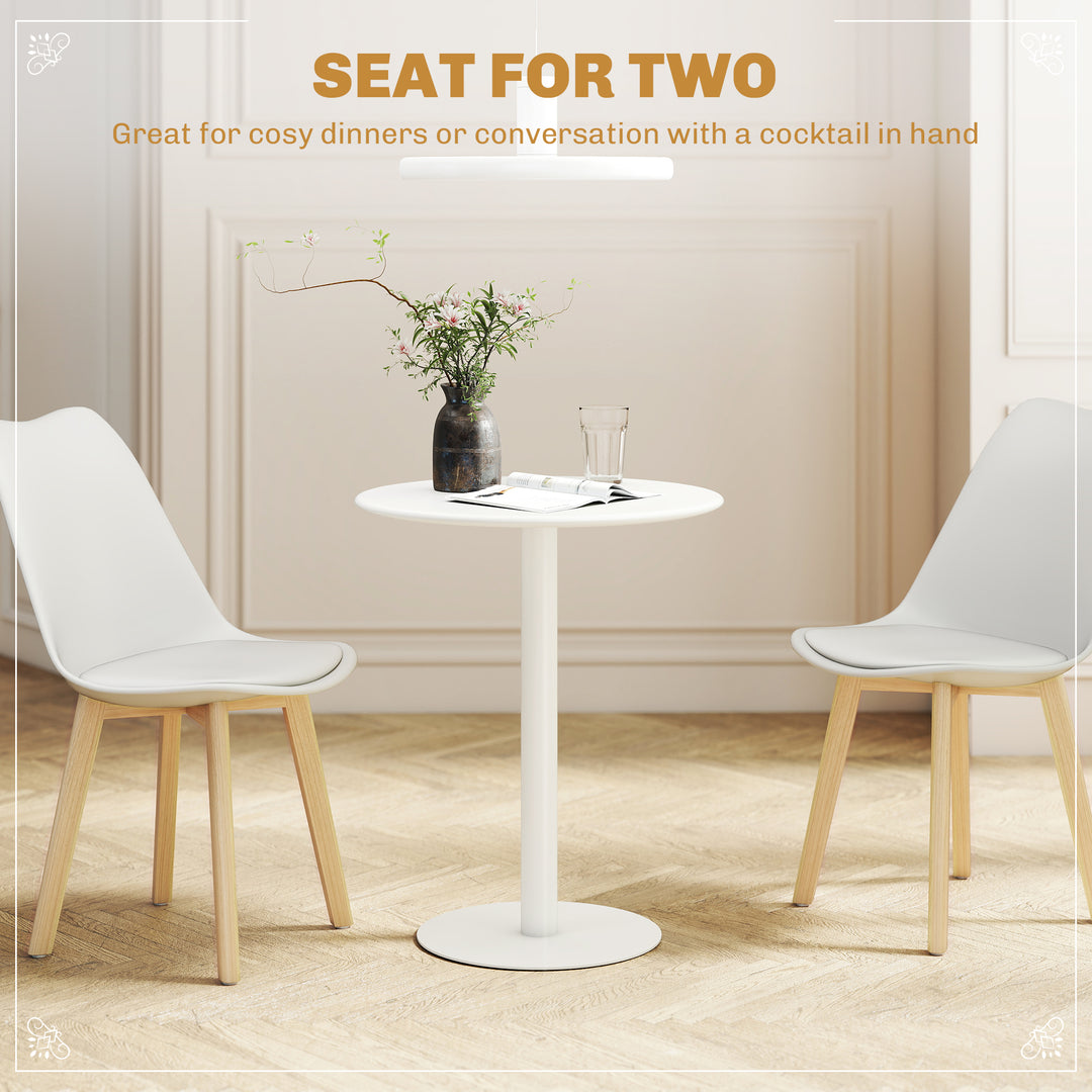 Dining Table, Round Kitchen Table with Steel Base for Living Room, Dining Room, 60 x 60 x 72cm