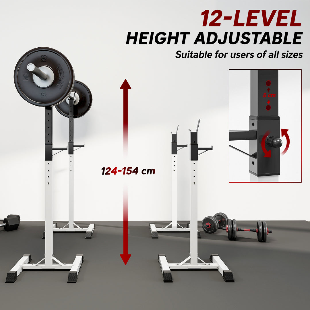 MCL Heavy Duty Weight Bar Barbell Squat Stand Barbell Rack Spotter, for Home, Gym - Black