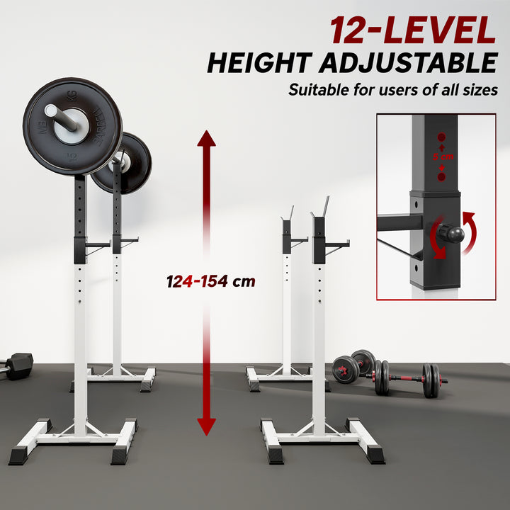 MCL Heavy Duty Weight Bar Barbell Squat Stand Barbell Rack Spotter, for Home, Gym - Black