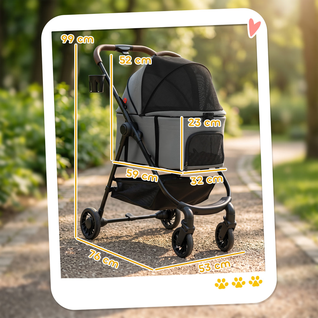 Dog Stroller, 3 in 1 Foldable Pet Stroller for Small Puppy Cat with De