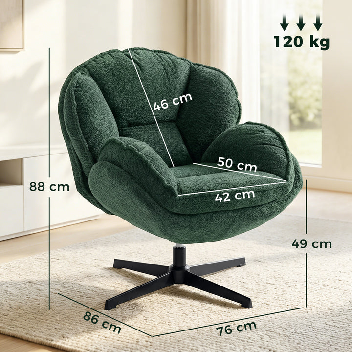 Modern Wingback Accent Chair, Velvet Armchair with Four-Star Base, S-S