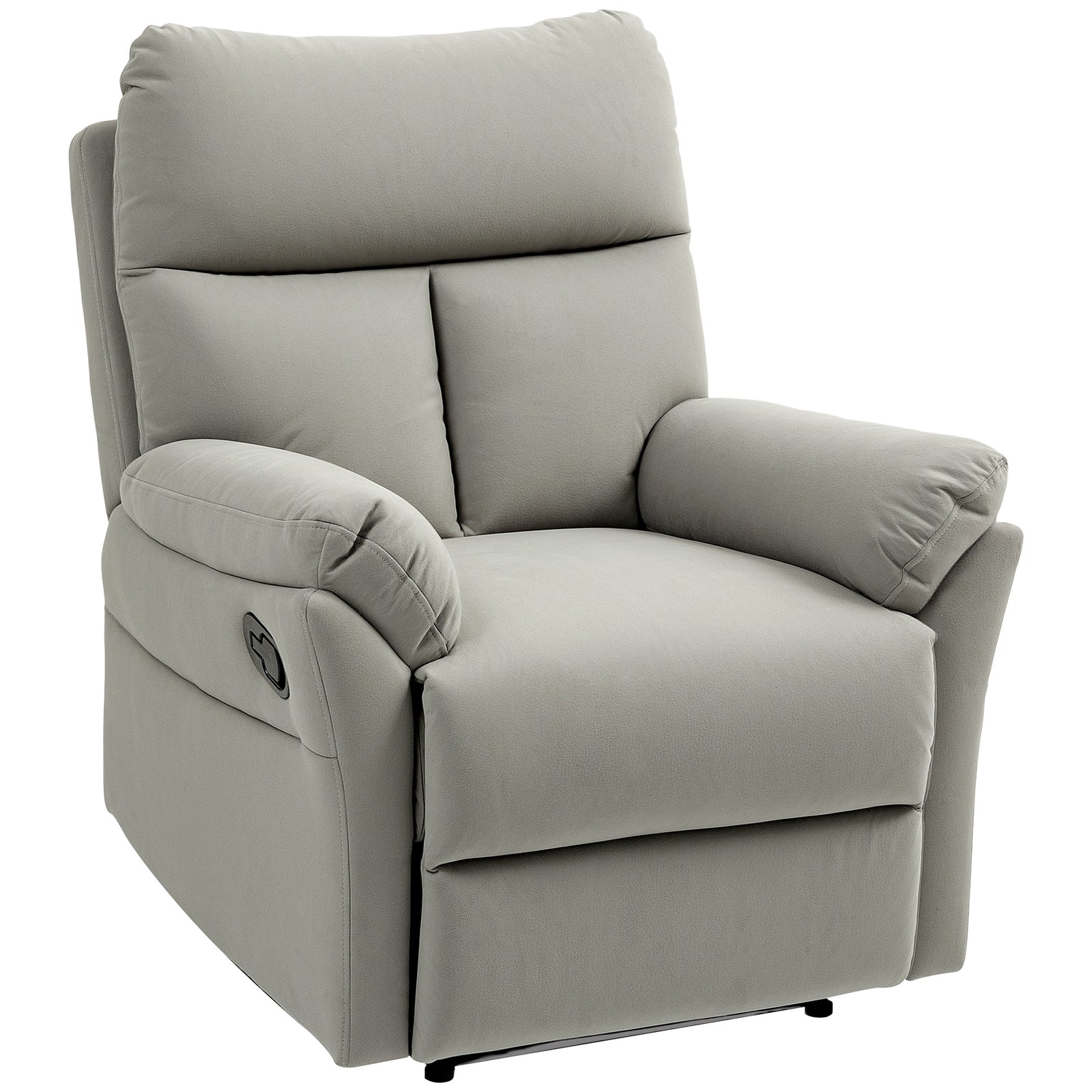 140° Manual Reclining Armchair, with Footrest - Grey