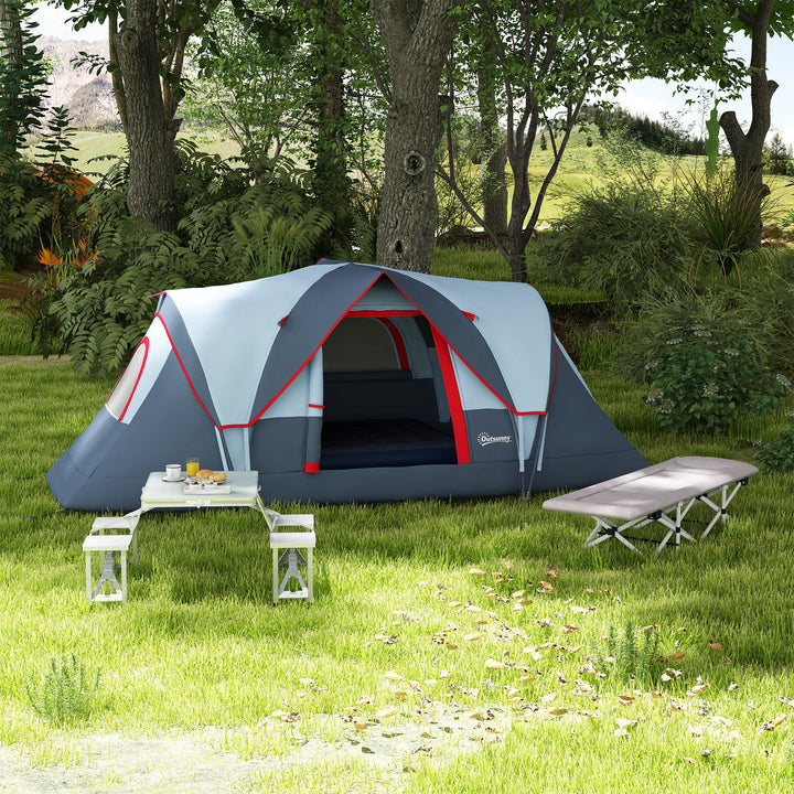 Folding Picnic Table with 4 Seats and Umbrella Hole - Grey
