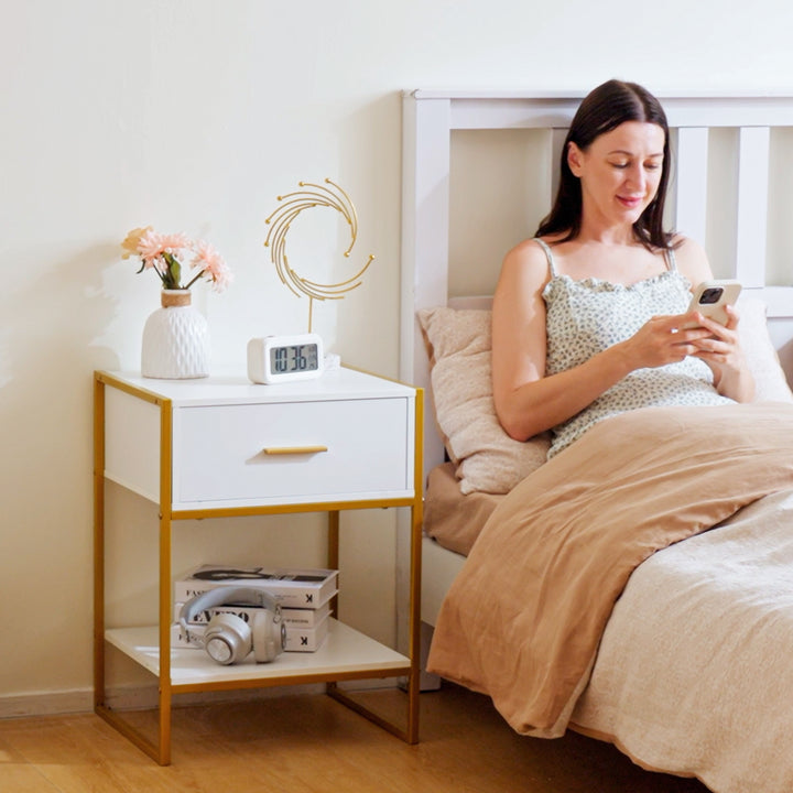 MCL Modern Bedside Table - White