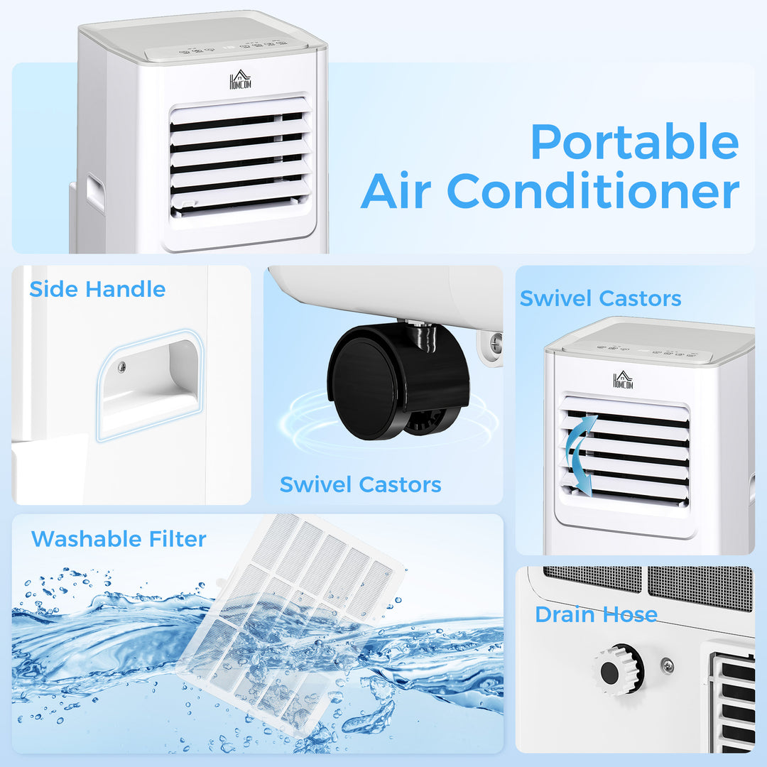 MCL 7000 BTU Air Conditioning Unit, 3-in-1 Portable Air Conditioner, Dehumidifier, Cooling Fan with 2 Speeds, 24H Timer, Remote Control, LED Display, Window Venting Kit, 15m²