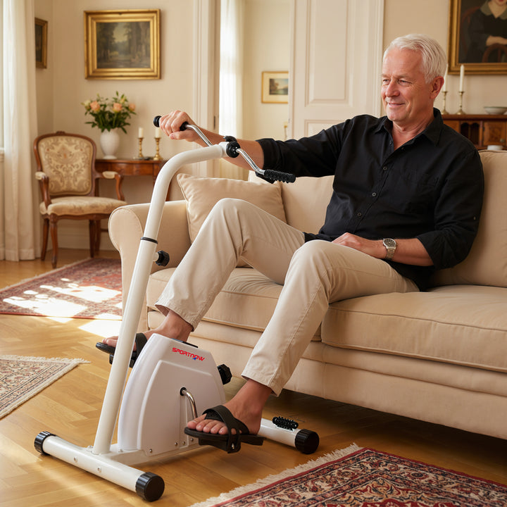 Seated Pedal Exerciser with Dual Massage and Adjustable Height