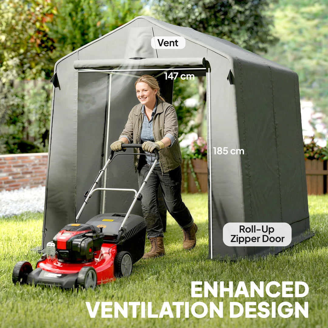 7.5 x 6.2 ft Outdoor Garden Storage Shed, Waterproof Bike Tent with Ro