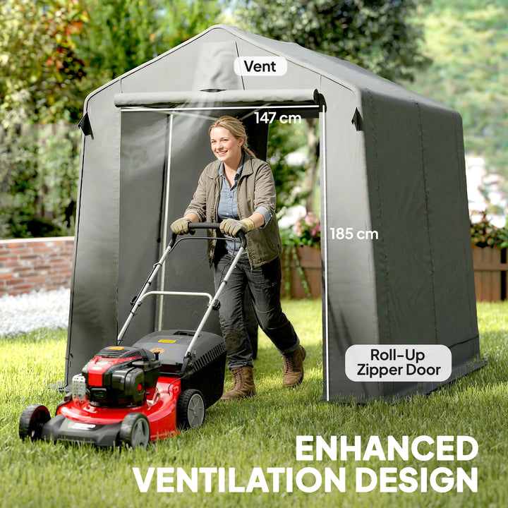 7.5 x 6.2 ft Outdoor Garden Storage Shed, Waterproof Bike Tent with Ro