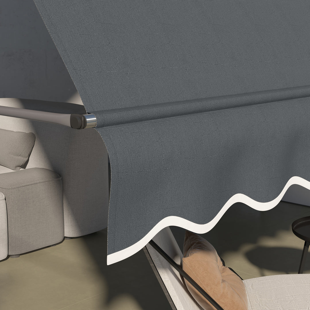 3.5 x 1.2m Manual Retractable Awning - Grey