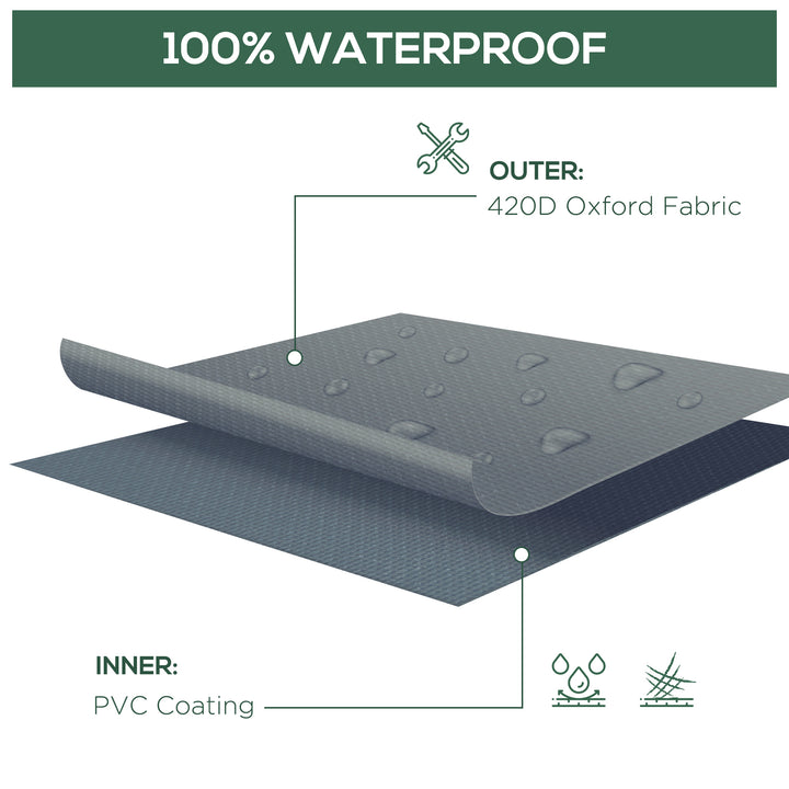 Garden Furniture Cover, Waterproof Windproof 420D Heavy Duty Oxford Fabric Rattan Furniture Cover, Rectangular Outdoor Table Chair Set Cover, 235 x 135 x 94cm